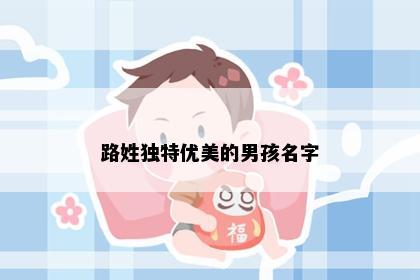 路姓独特优美的男孩名字